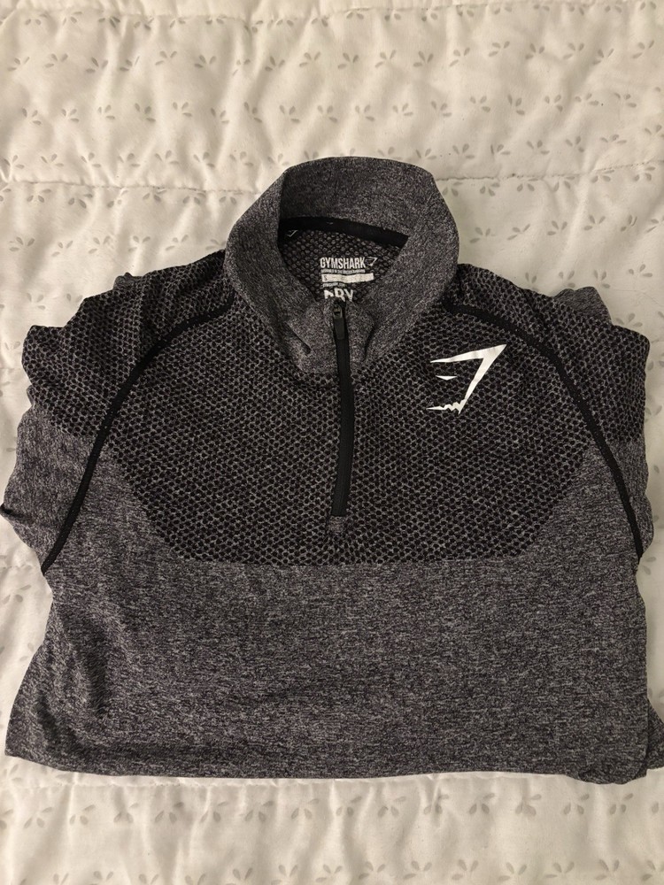 Rare Gymshark Phantom Seamless Men's Small Gray/Black Quarter 1/4 Zip David Laid