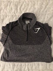 Rare Gymshark Phantom Seamless Men’s Small Gray/Black Quarter 1/4 Zip David Laid