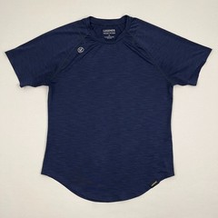 Legends Enzo Shirt Mens L Blue Active Performance Training Workout Curved Hem