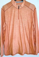 Tommy Bahama Island Zone Mens Medium Long Sleeve 1/4 Zip Pullover Orange