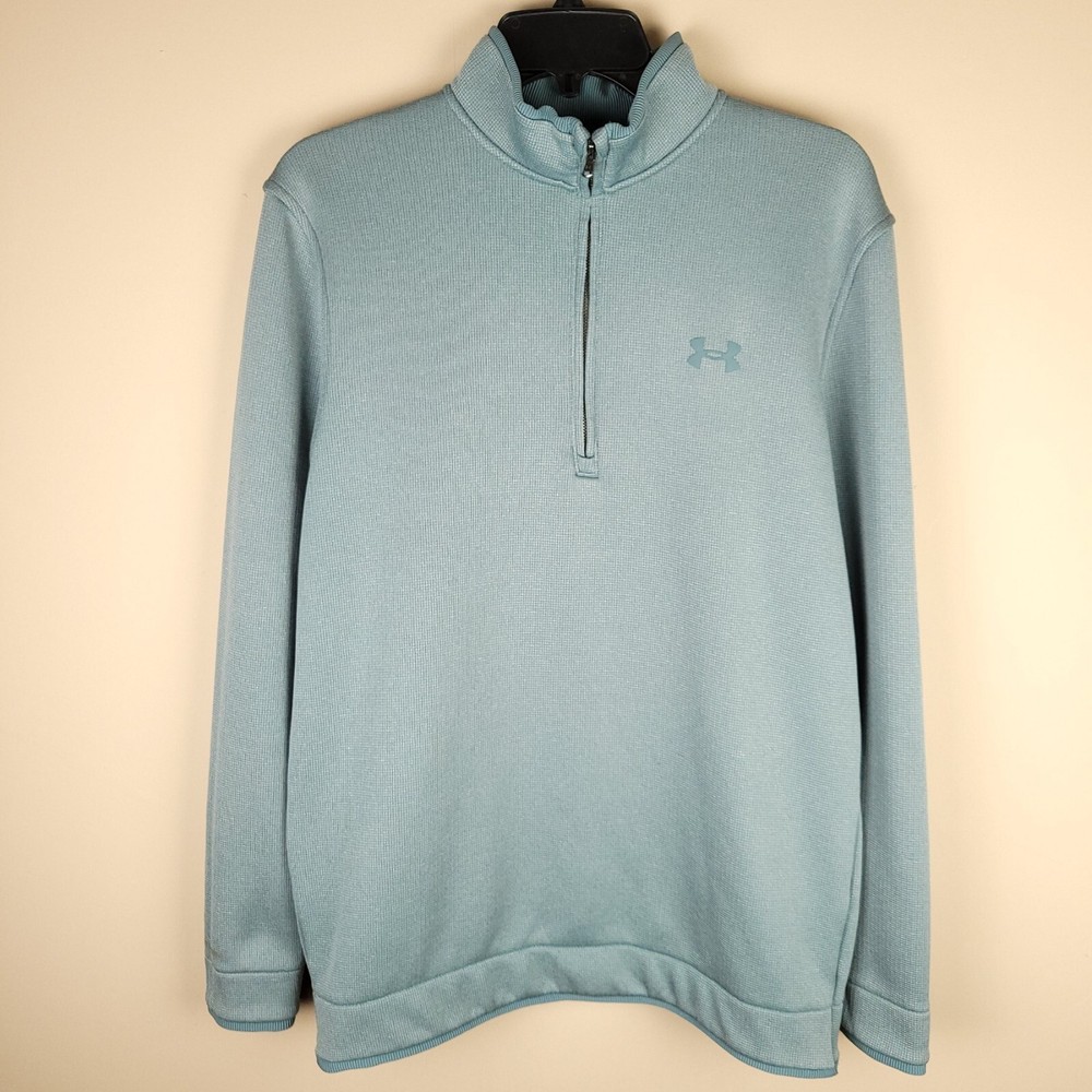 Under Armour Size M Men's UA Storm SweaterFleece 1/2 Zip Blue Cold Gear