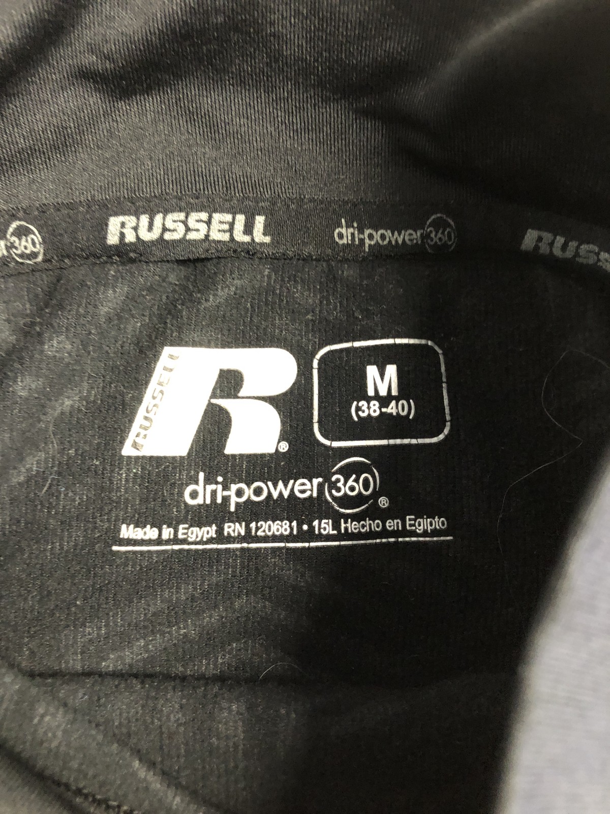 Russell Dri-Power 360 Shirt Mens Medium Black Long Sleeve Base Mock Neck Top gallery