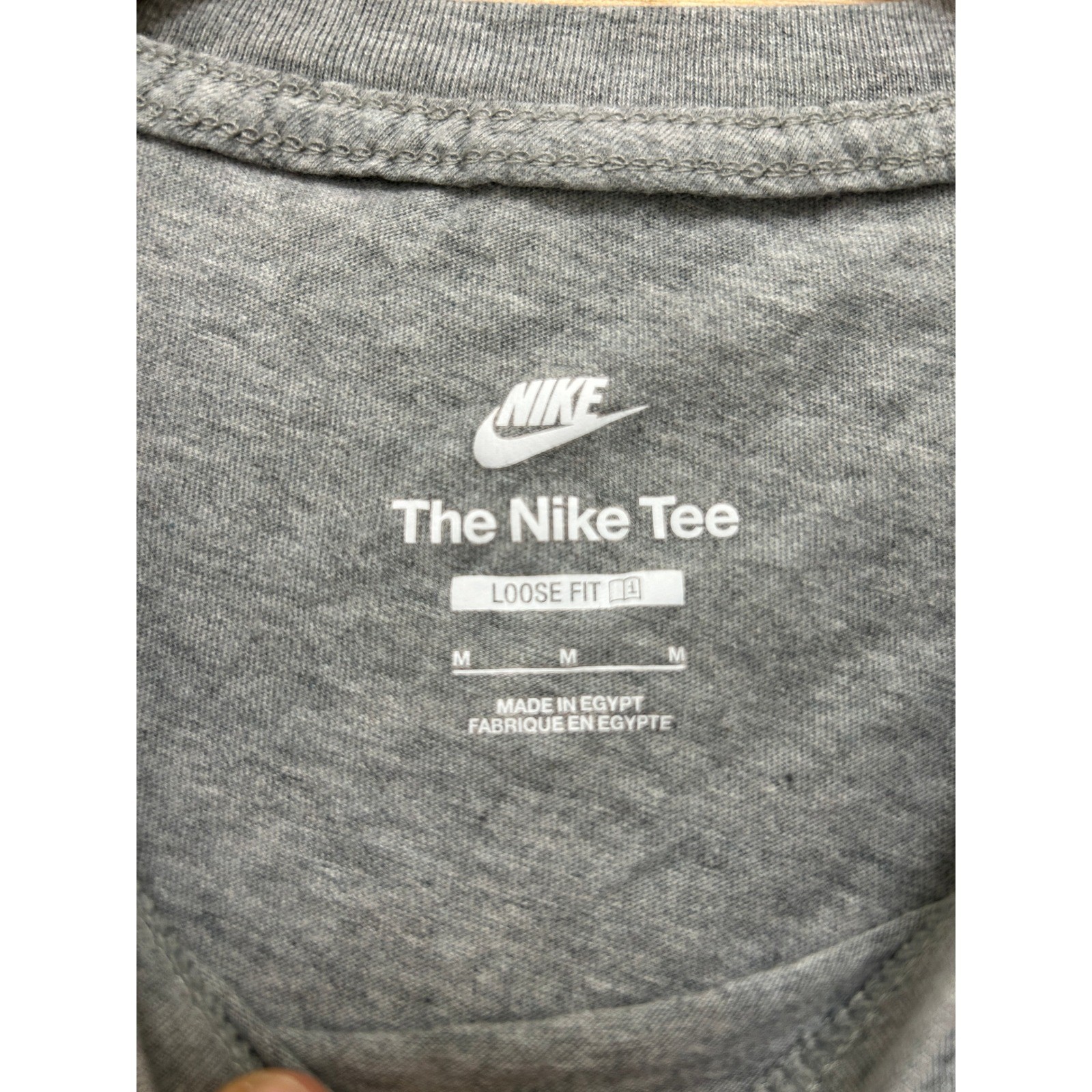 Nike Mens Loose Fit Embroidered Logo T-Shirt Heather Gray Medium gallery