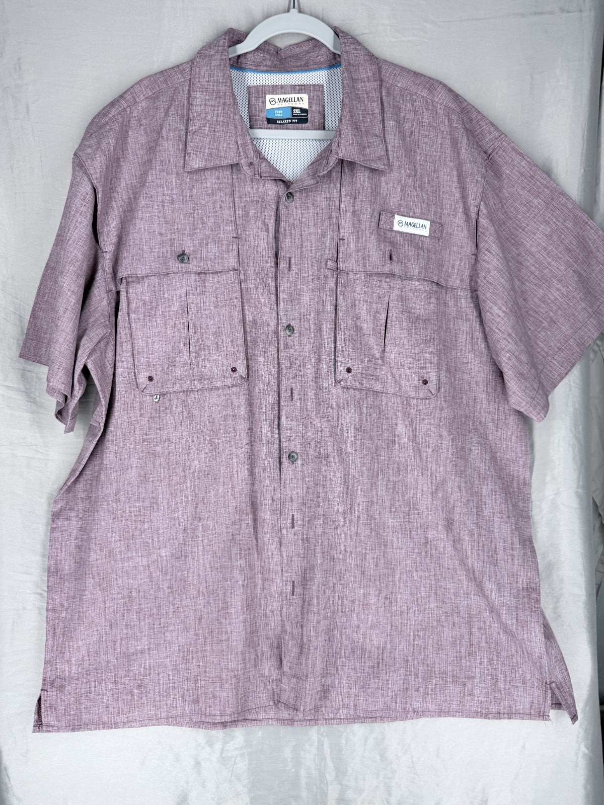 Magellan Shirt Short Sleeve Men's 2XL Fishing Vented Fish Gear Red Relaxed Fit gallery