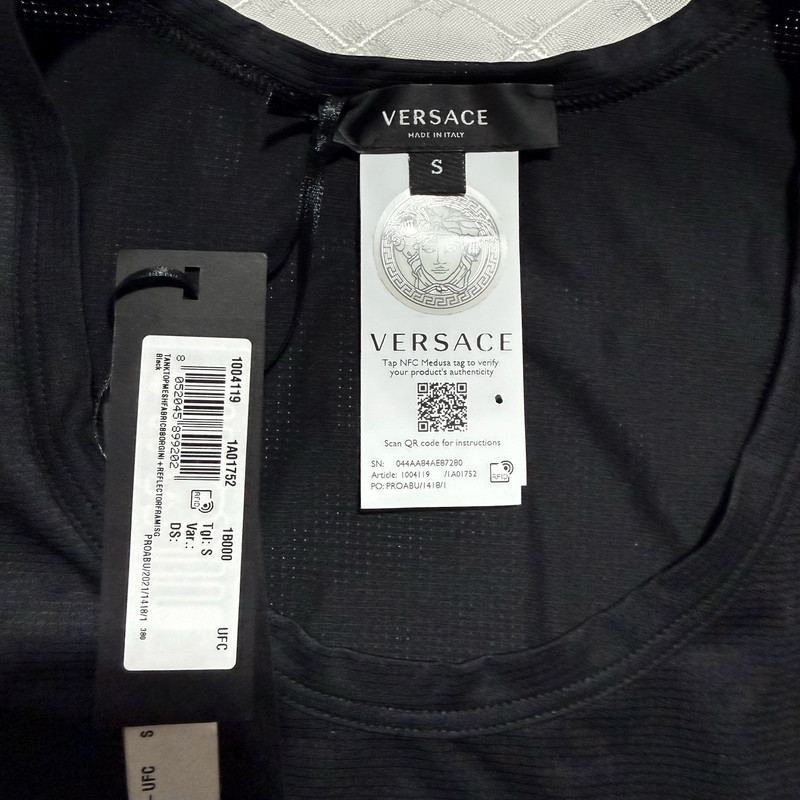 Versace Greca Jersey Tank Top Size Small Black Athletic Designer Made In Italy gallery