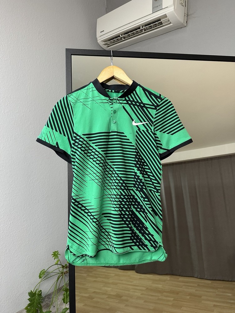 Nike RF 2017 Indian Wells Miami Tennis Polo T-Shirt Roger Federer Nadal Green XS