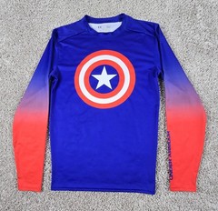 Under Armour HeatGear Shirt Men’s Large Captain America Compression Long Sleeve