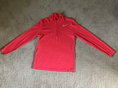 NIKE MENS MEN’S DRI FIT 1/4 ZIP PULLOVER SHIRT RED GOLF MEDIUM M NICE!