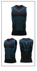 Men Compression Shirt Version Ionic Shaping Sleeveless Vest Sport Tank Top S-2XL