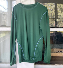 Eastbay Green Long Sleeve Athletic Fit Compression T-Shirt M Crew Neck Stretch