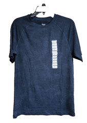 Member’s Mark Men Work It Out Tee Blue Cove Camo ~ Wicking~ Anti Odor ~ Small