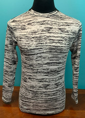 RBX X-Train Men’s Long Sleeve Compression Shirt – Size Medium, Black & White