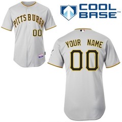 Custom Majestic MLB Pittsburgh Pirates Classics Edition Stitched Gray Jersey