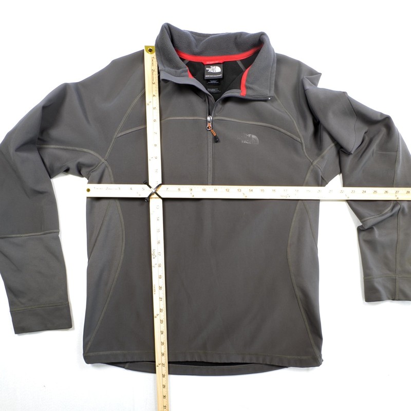 The North Face Mens Medium Gray Quarter Zip Pullover Fleece Hiking gallery