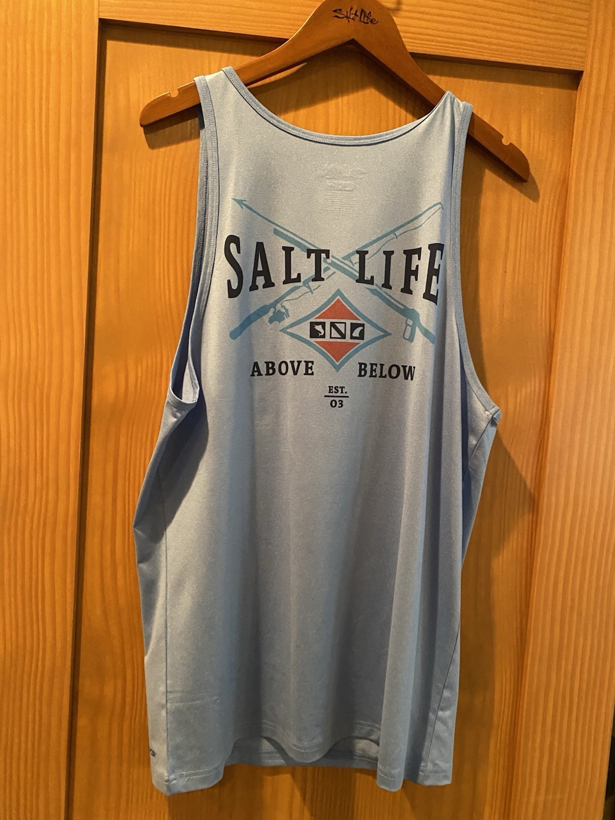 Salt Life Men’s Steel Blue Above Below (Drifit) SLX Tank Top NWT Size S gallery