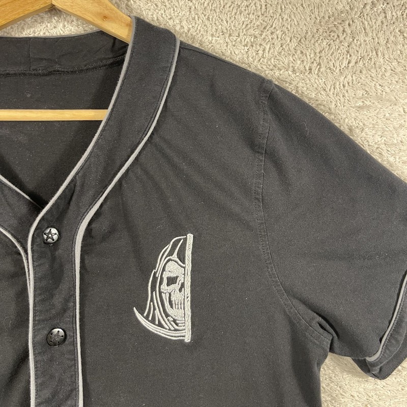 Lurking Class Sketchy Tank Baseball Jersey Mens Medium* Black Skate Skull Goth gallery