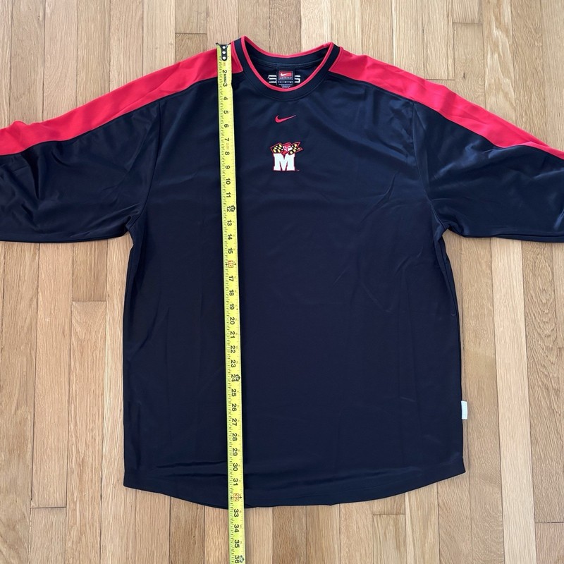 Vintage Nike Elite University of Maryland Long Sleeve Shirt L Y2K Center Swoosh gallery