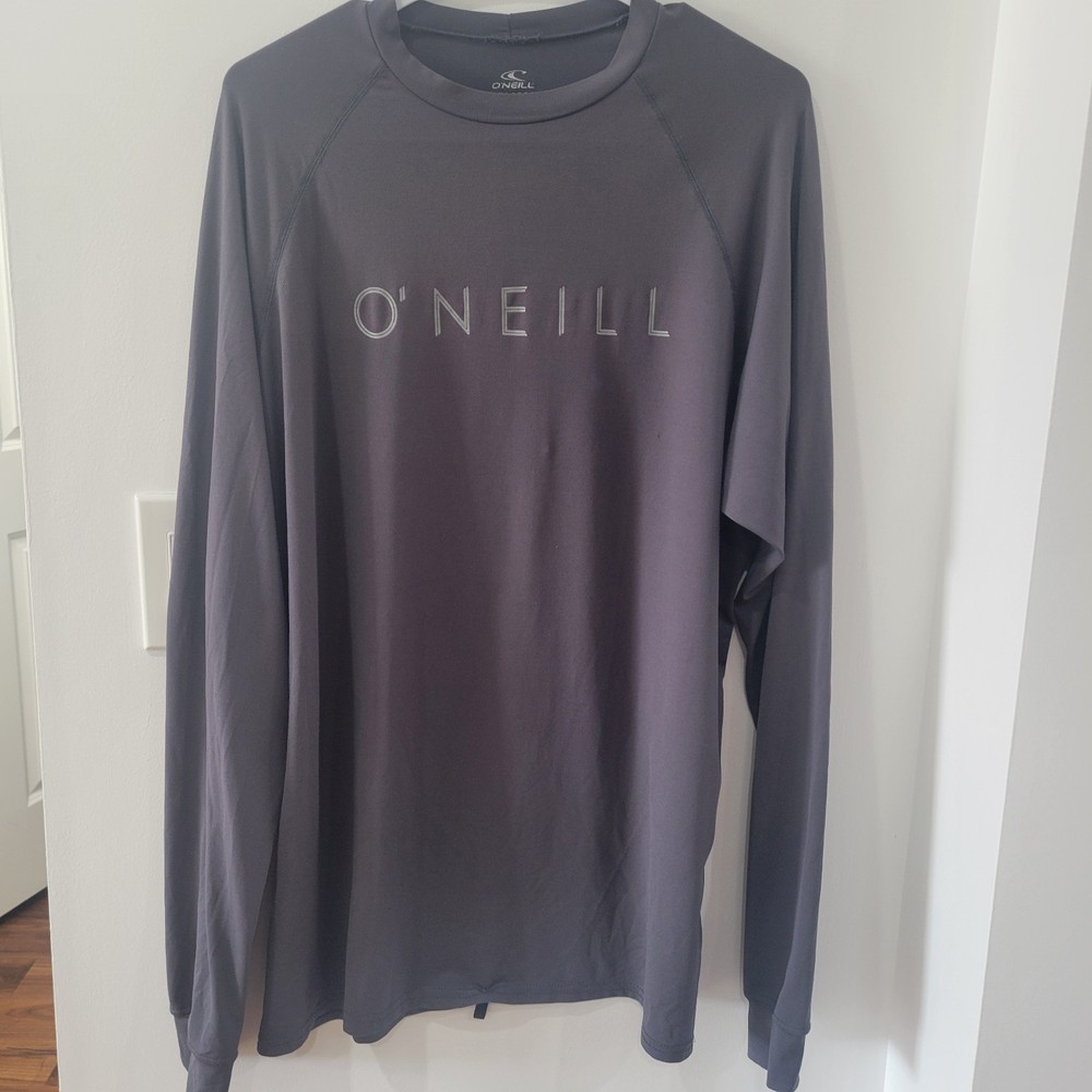 Oneill Men's Activewear Performance Long Sleeve Shirt. Gray. 2XL Loose Fit