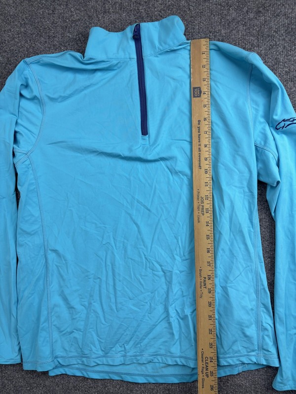 Greyson Pullover Mens Medium Blue Quarter Zip Golf Shirt Lightweight Stretch gallery