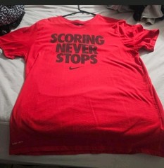 Nike Dri-FIT Men’s L Red Graphic Print Crew Neck Short Sleeve Tee