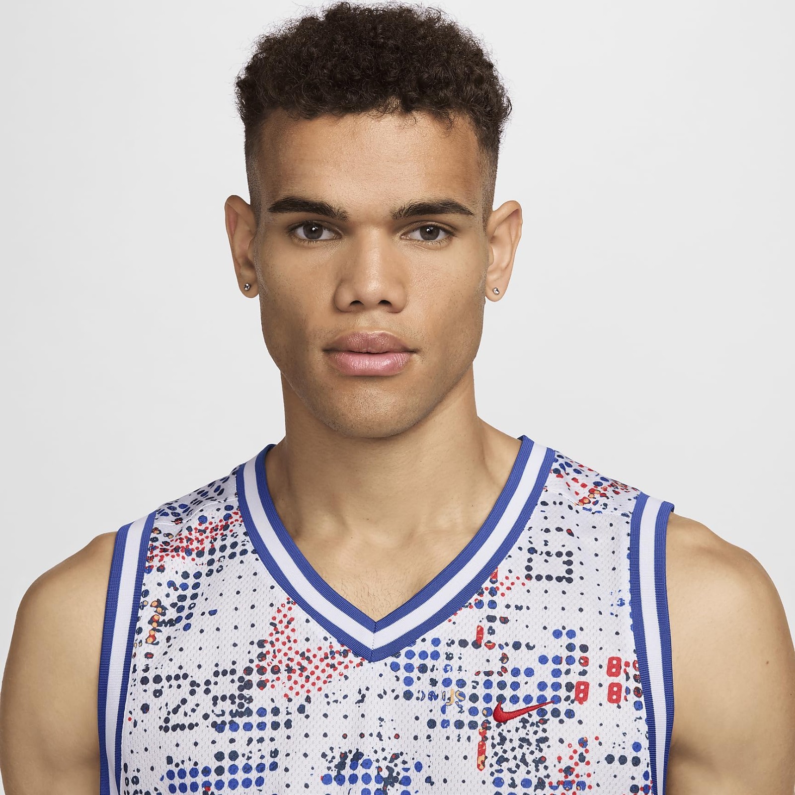Nike DNA Men's Dri-FIT Basketball Jersey White Red Blue Size XXL 2XL FZ0690-100 gallery