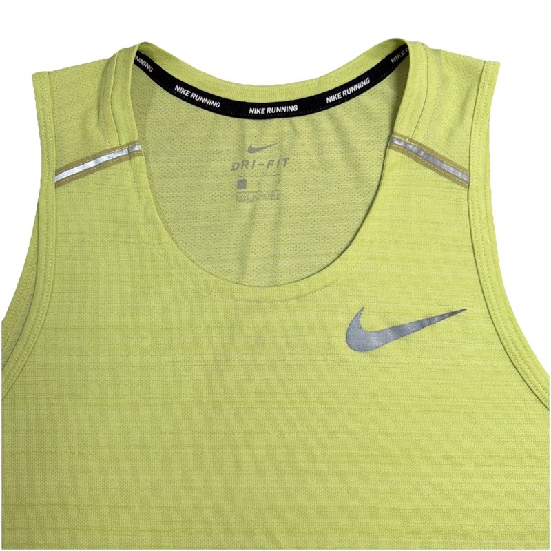 Nike Running Dri-Fit Tank Top Mens Large Athletic Volt Yellow Neon Reflective gallery