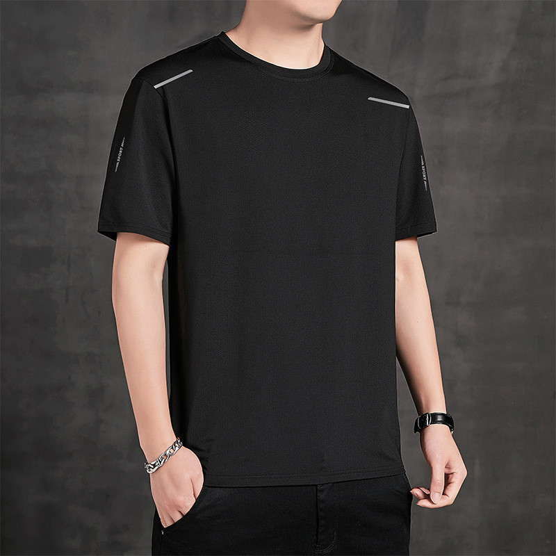 Ice Silk T-shirt Men's Summer Thin Style Breathable Sports Short Sleeve Men gallery