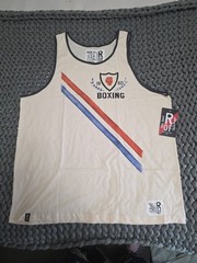 Roots of Fight NEW 1960 Games Boxing Vintage White Tank Top SZ 3XL