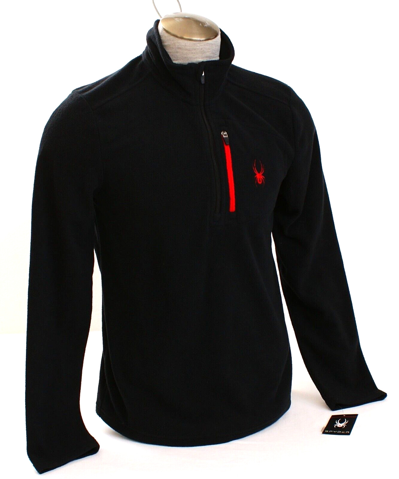 Spyder Black & Red Transport 1/4 Zip Fleece Shirt Men's Size M NWT gallery