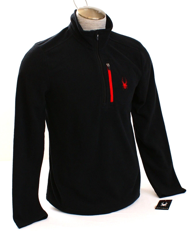 Spyder Black & Red Transport 1/4 Zip Fleece Shirt Men's Size M NWT gallery