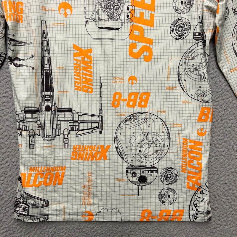 Star Wars BB8 Shirt Mens Medium Gray Orange Climate Smart Base Layer Athletic gallery