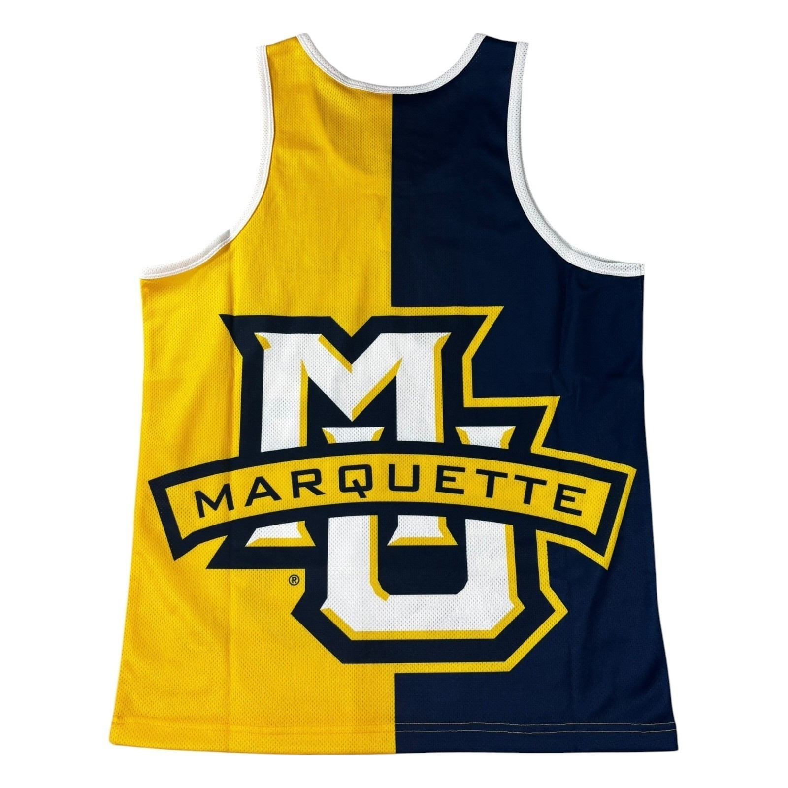 Mitchell & Ness Marquette Dwyane Wade Sublimated Player Tank Navy Yellow Medium gallery