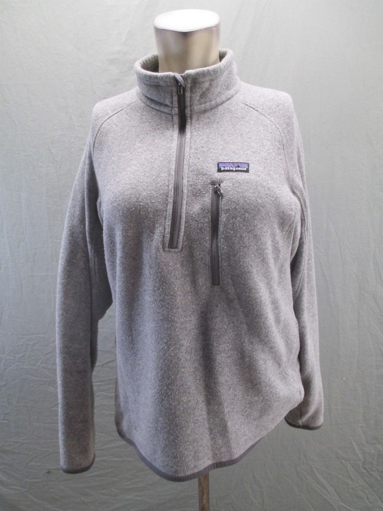 Patagonia Size M Mens Gray Fleece 1/4 Zip Pocket Outdoor Hiking Full Over 852