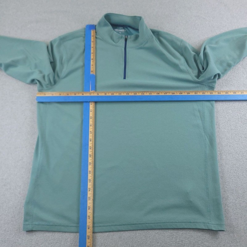 J Crew Pullover Mens XL Green Half Zip Performance Waffle Breathable Activewear gallery