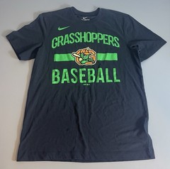 Nike Greensboro Grasshoppers Baseball Minor League Black Shirt Mens Medium