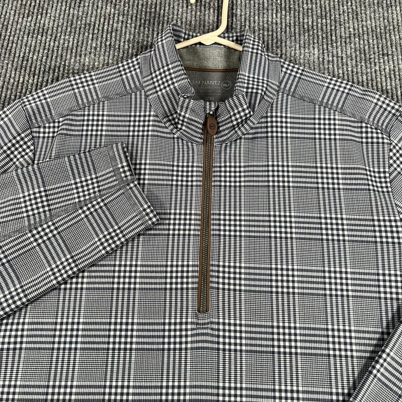 Vineyard Vines Jim Nantz Pullover Shirt Mens 2XL Gray Plaid Long Sleeve Golf 1/4 gallery