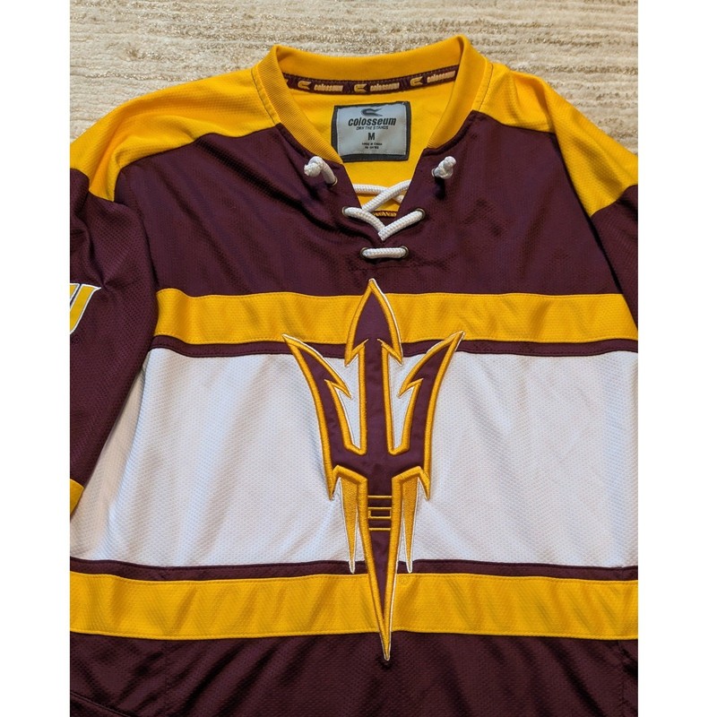 Colosseum ASU Sun Devils Hockey Jersey Mens Sz M Arizona State Lace Up NCAA gallery