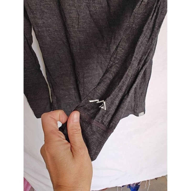 Merino.Tech Merino Half Zip Long Sleeve Pullover Top 165 Wool Charcoal Grey M gallery
