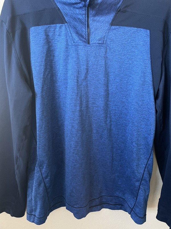 Champion Blue Two Tone Quarter Zip Long Sleeve Men’s Running Pullover Size M gallery