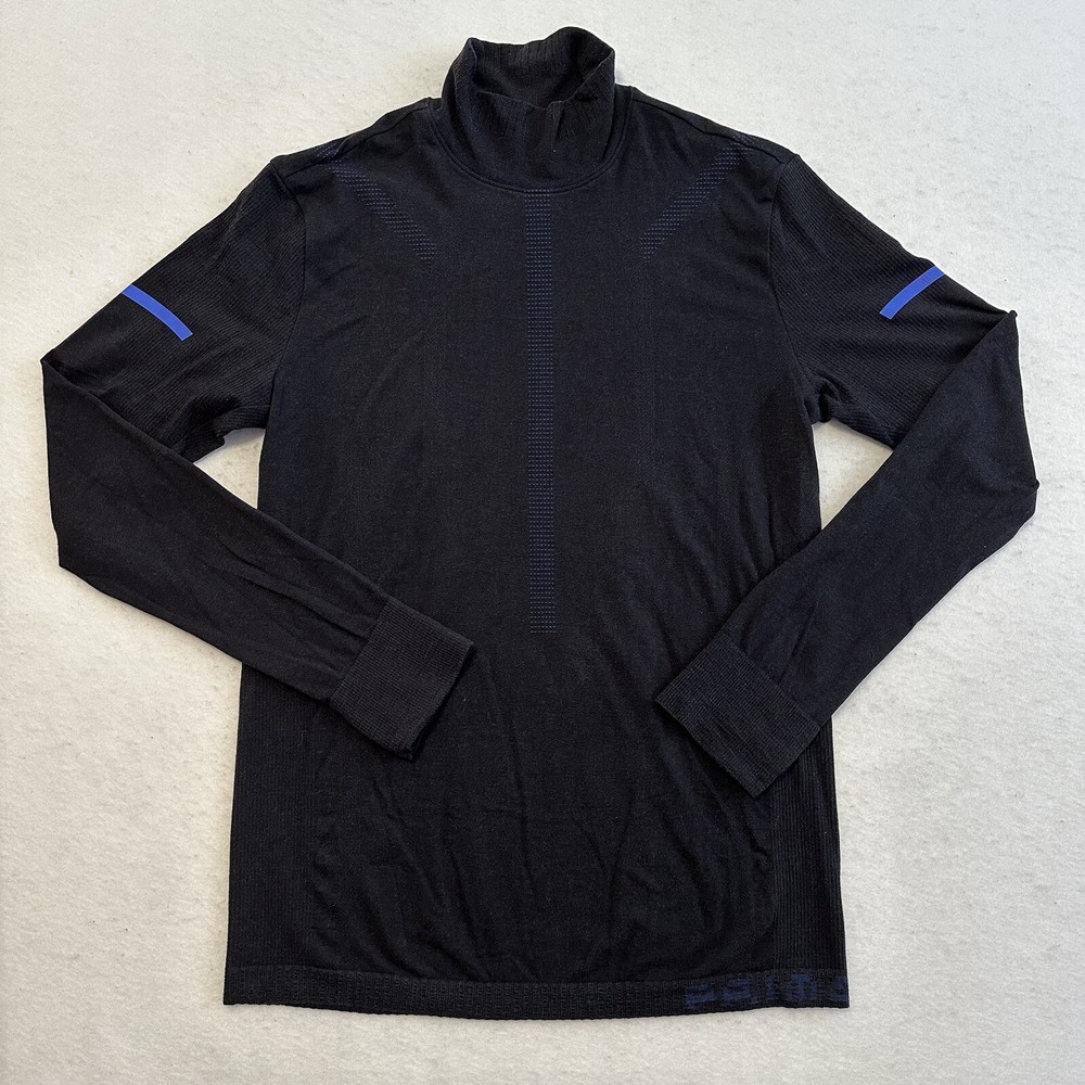 Adidas Prime Knit Running Training Shirt Mens XL Blue Stretch Fleece Mock Neck