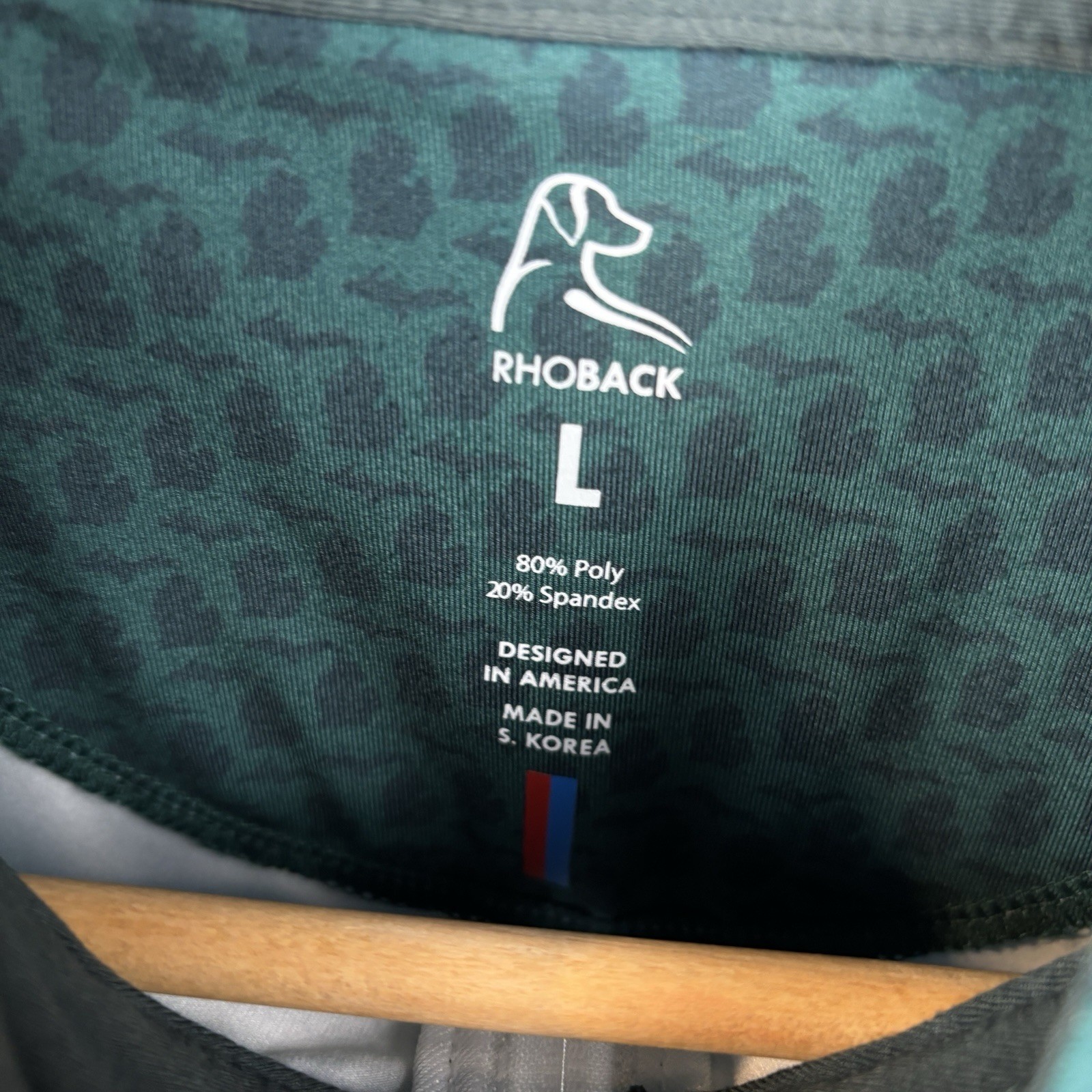 Rhoback 1/4 Zip Pullover Mens Large Green 'The Mitten' Michigan All Over Print gallery