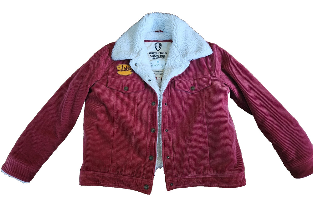 Gilmore Girls Luke’s Diner Warner Bros Red Corduroy Jacket Size M Gently Used