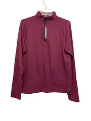 Rhone Session 1/4 Zip Pullover Sweater Men Size Small Grape Wine Pique Golf NWT