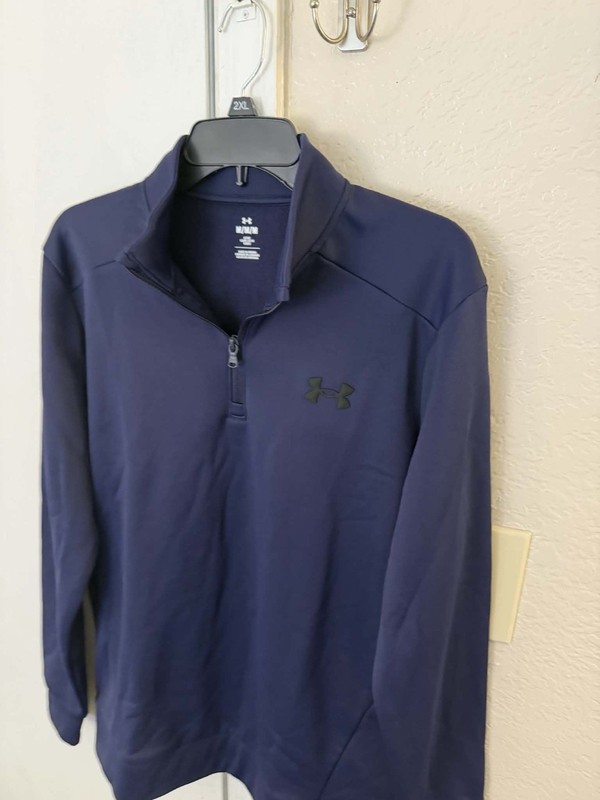 Under Armour Men's Fleece 1/4 Zip Warm Pullover Midnight Navy Sz Medium gallery