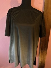 Men’s Black/Gray Colorblock Mesh Polyester T-Shirt Logo Gym Training Size XL
