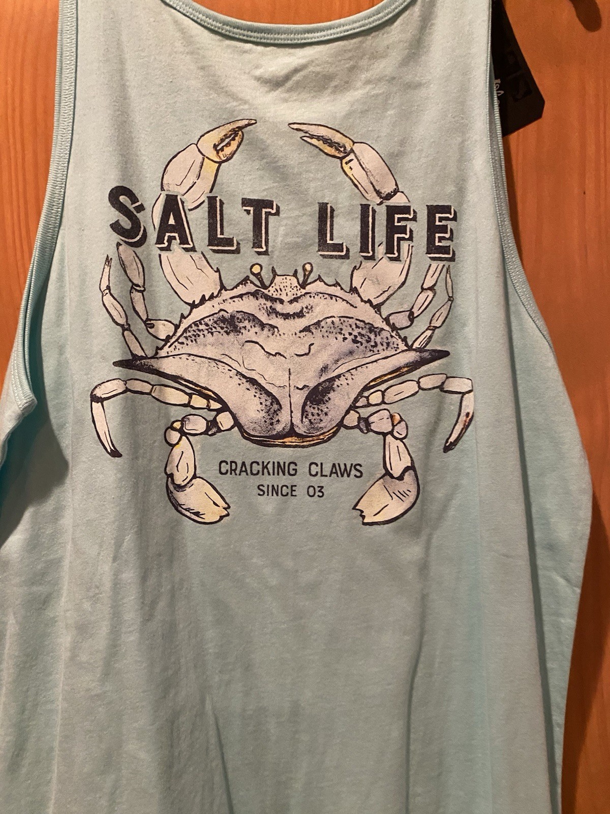 Salt Life Men’s Light Teal Cracking Crabs Tank Top NWT Size S gallery