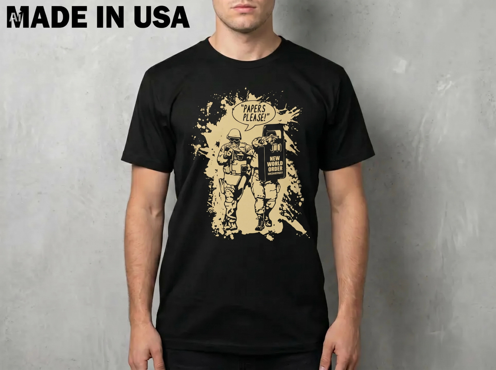 NEW PAPERS PLEASE! state military martial SHIRT SIZE S-2XL MADE IN USA gallery