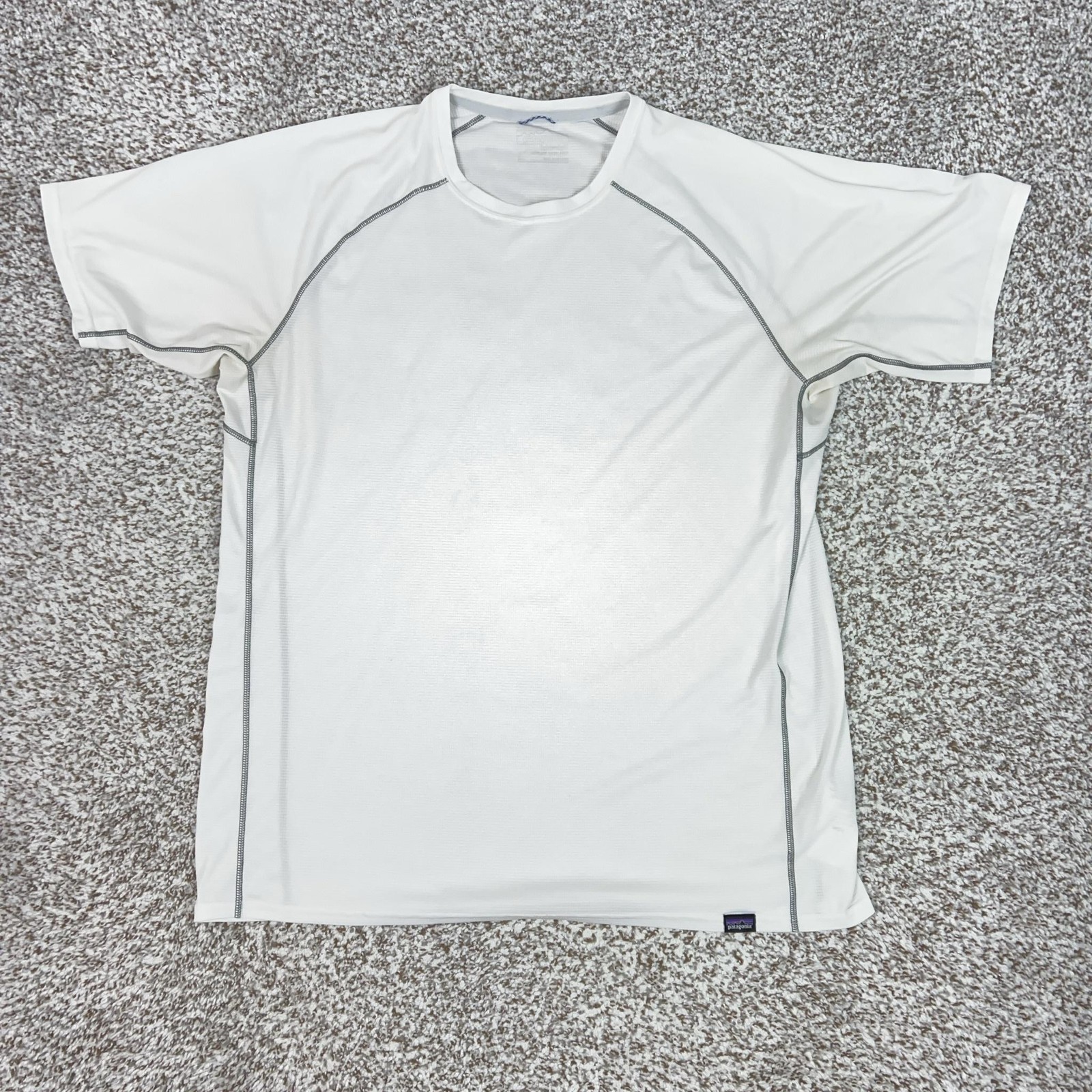 Patagonia Shirt Mens Large White Short Sleeve Athletic Capilene Baselayer Hiking gallery
