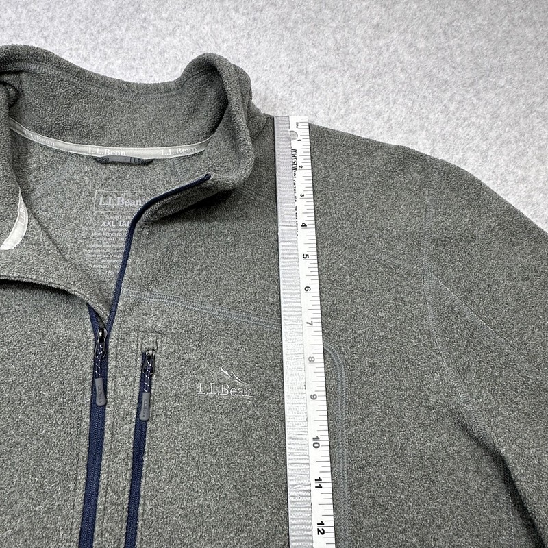 LL Bean Pullover Mens 2XLT Gray 1/4 Zip Fleece Chest Pocket Slightly Fitted gallery