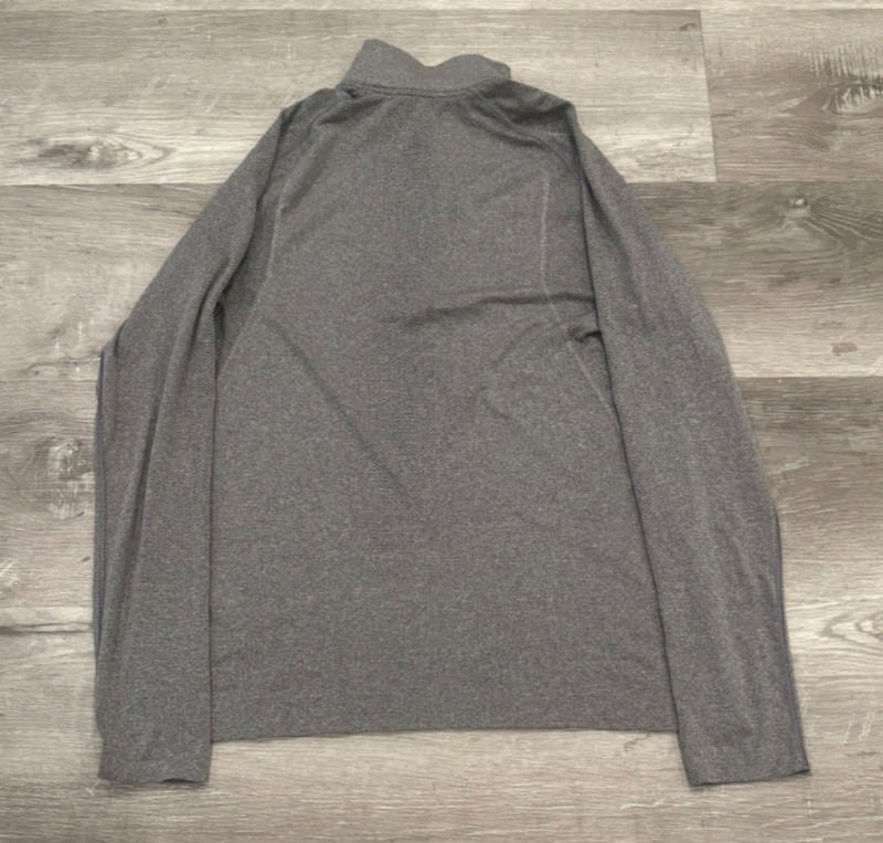 Lululemon Surge Warm 1/2 Zip Sweater Bone Heather Gray Athletic Train Mens M gallery